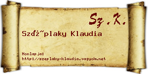 Széplaky Klaudia névjegykártya