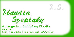 klaudia szeplaky business card